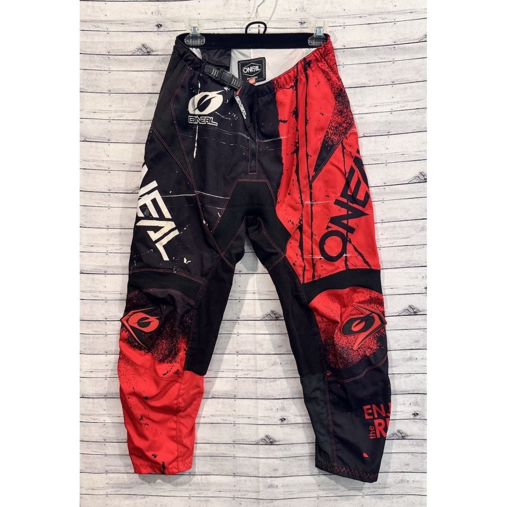 O'NEAL ELEM Pant Adult Sz 32 Team USA Motocross Pants Red Black Graphic MX Race